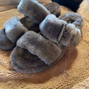 Ugg Fuzz Yeah Grey Slippers 8